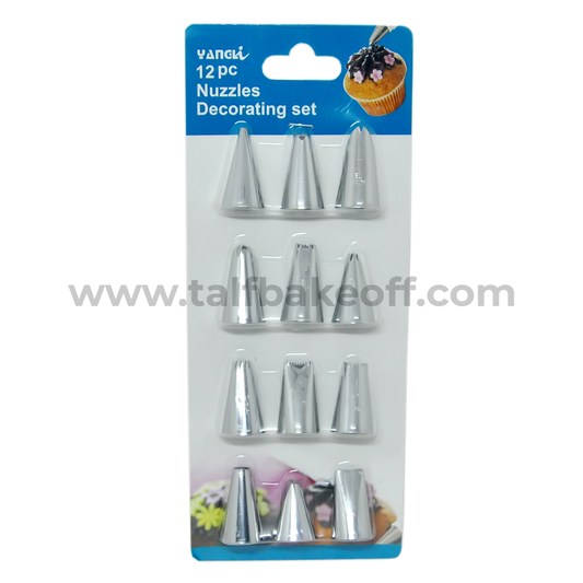 12-pcs Yangli Nozzle Set | Reusable and Washable | Cake Making Tools