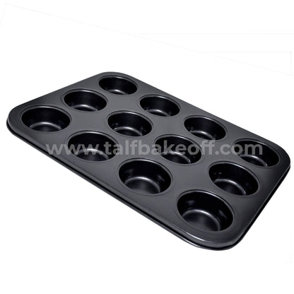 12pc Muffin Aluminium Tray| Reusable and Washable | Cake Making Tools | Non Sticky |