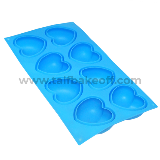 8 Cavity Silicone Heart Shaped Cake Mold | Re-Usable |