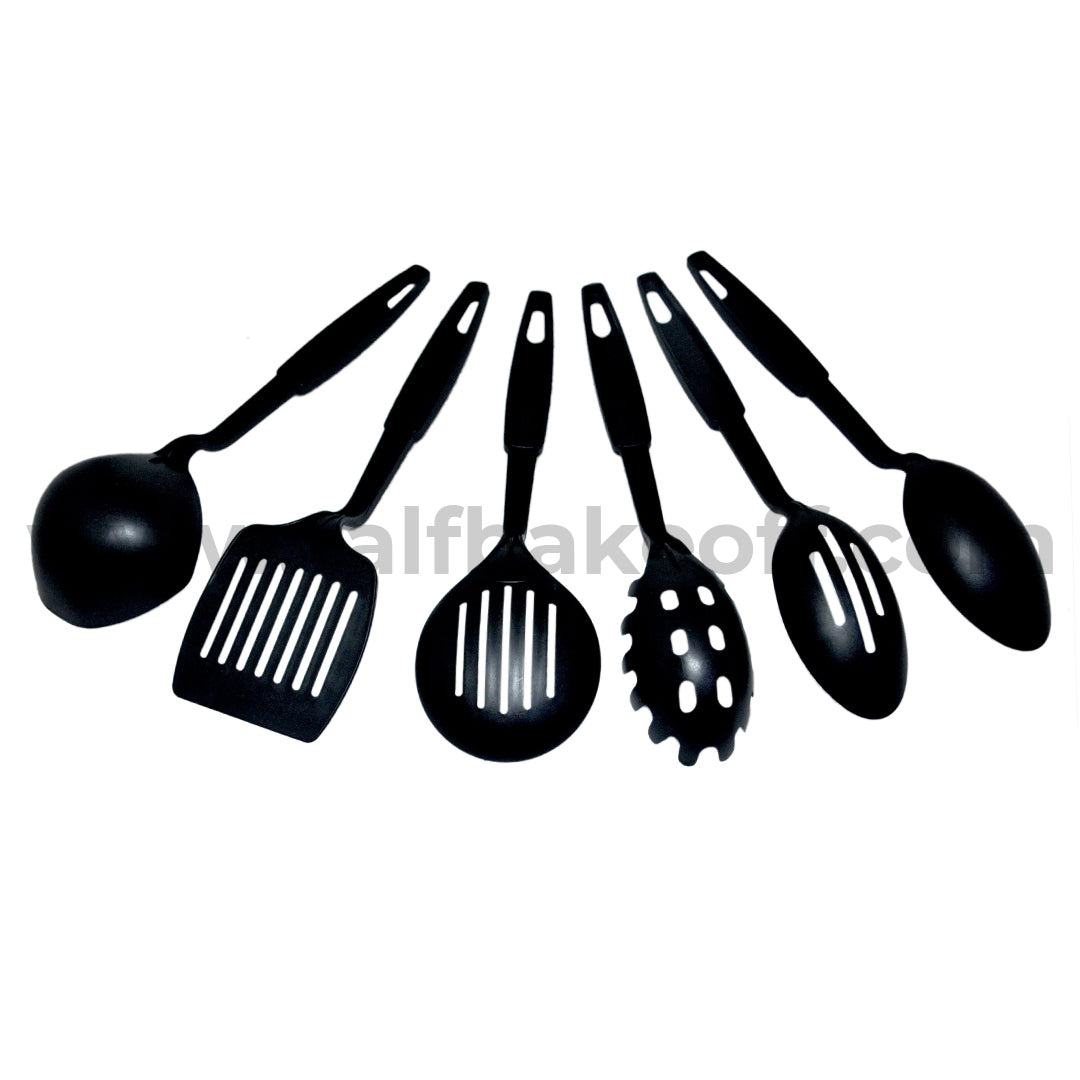 6pc Black Spoon Set