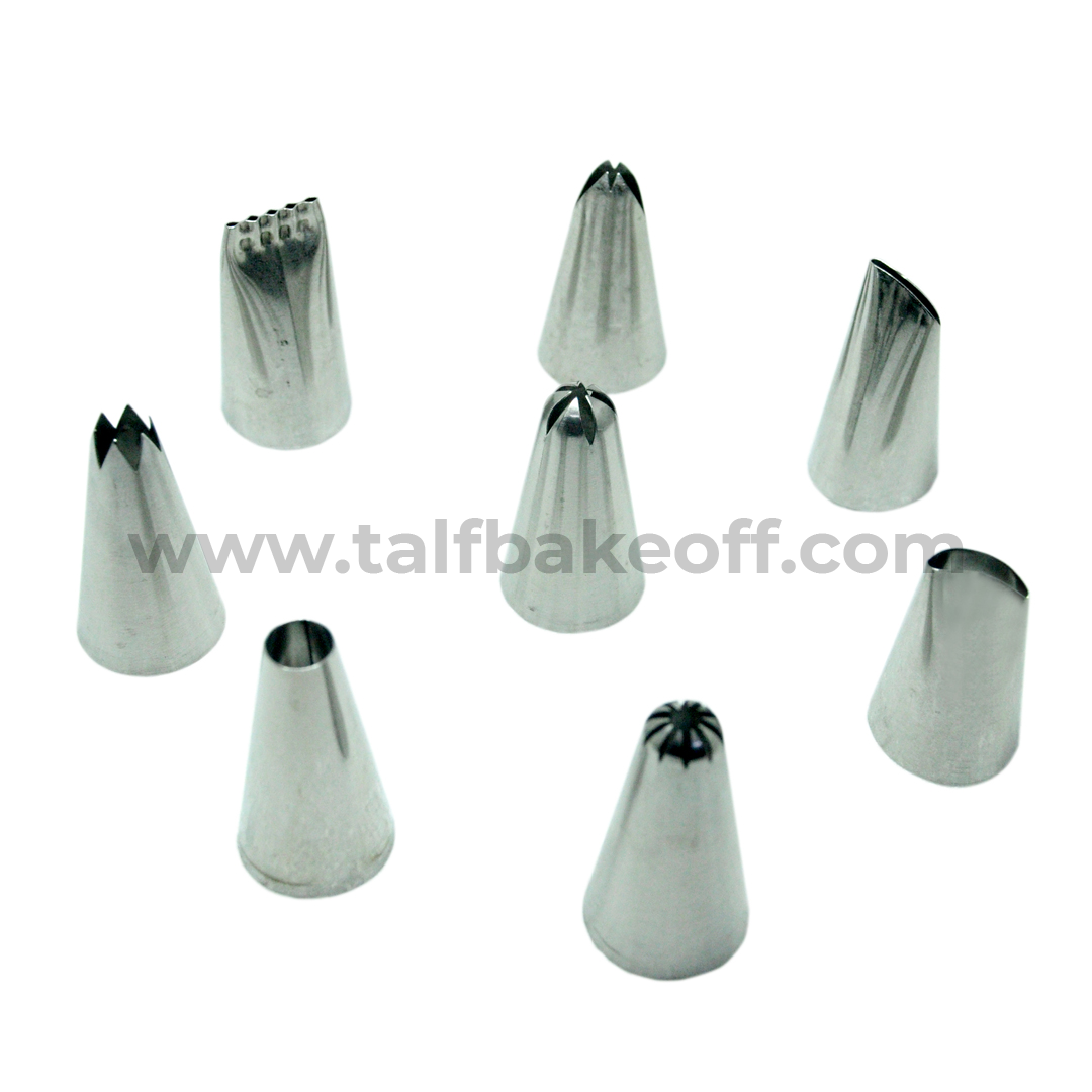 8-Pcs New Nozzle Set| Reusable and Washable | Cake Making Tools |