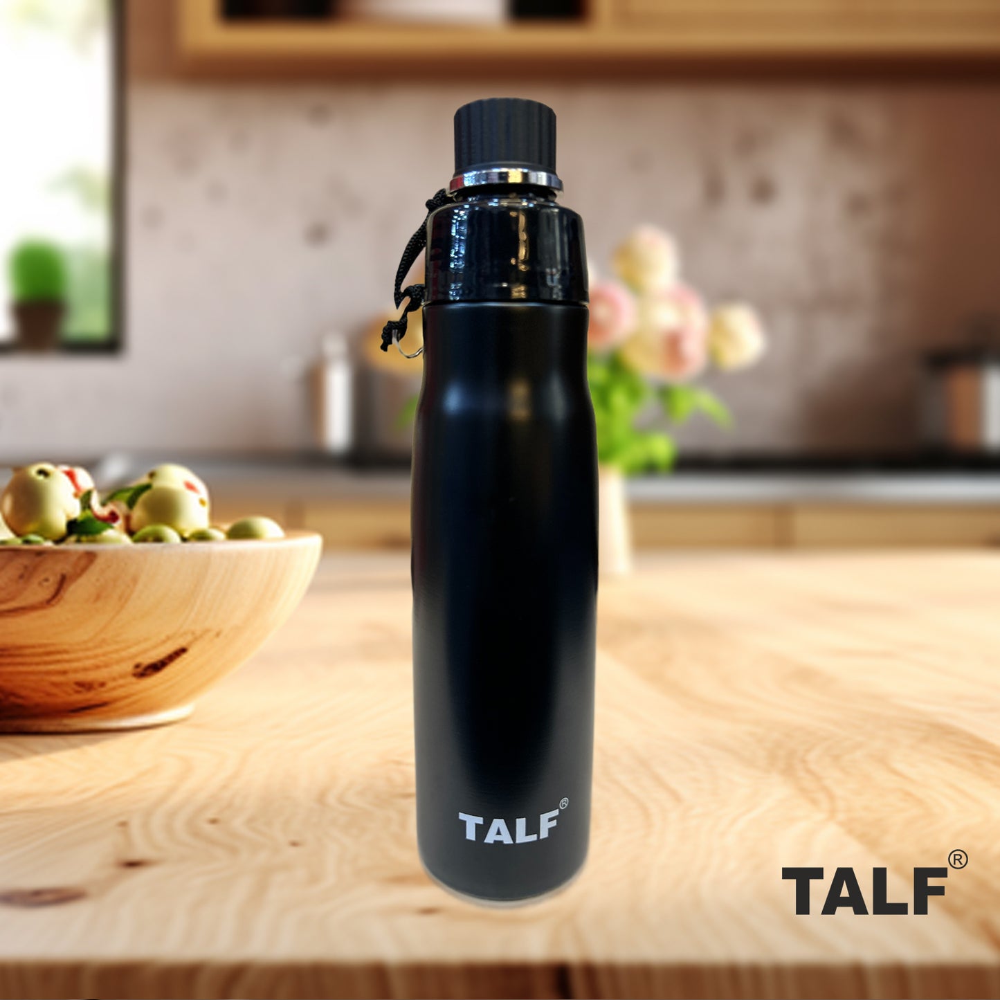 TALF ECLIPSE Stainless Steel Water Bottle, 1000ml, Single Wall, Leakproof Fridge Water Bottle