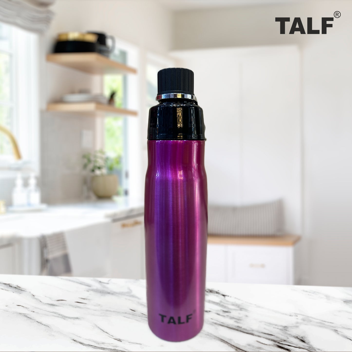 TALF ECLIPSE Stainless Steel Water Bottle, 1000ml, Single Wall, Leakproof Fridge Water Bottle