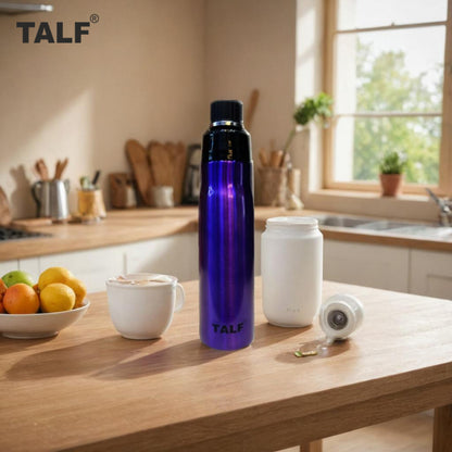 TALF ECLIPSE Stainless Steel Water Bottle, 1000ml, Single Wall, Leakproof Fridge Water Bottle