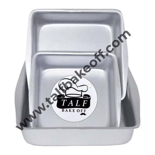 3Pcs Square Aluminum Tin |  Mould for OVENS