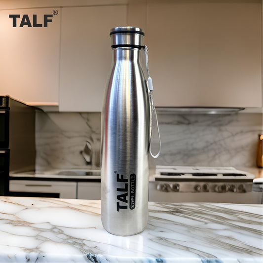 TALF CUBA Stainless Steel Water Bottle, 1000ml, Single Wall, Leakproof, fridge water bottle