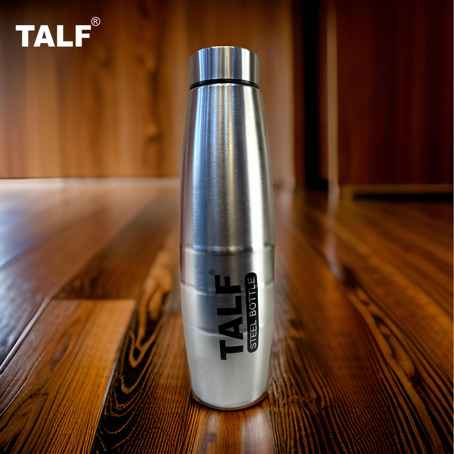 TALF VODA Stainless Steel Water Bottle, 1000ml, Single Wall, Leakproof fridge water bottle