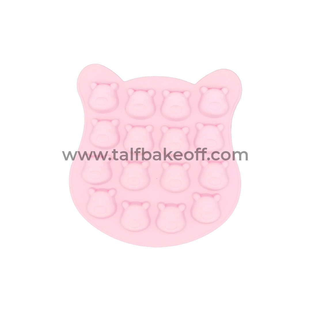 Pink Winnie The Pooh Bear Silicone Mold 16 Cavity