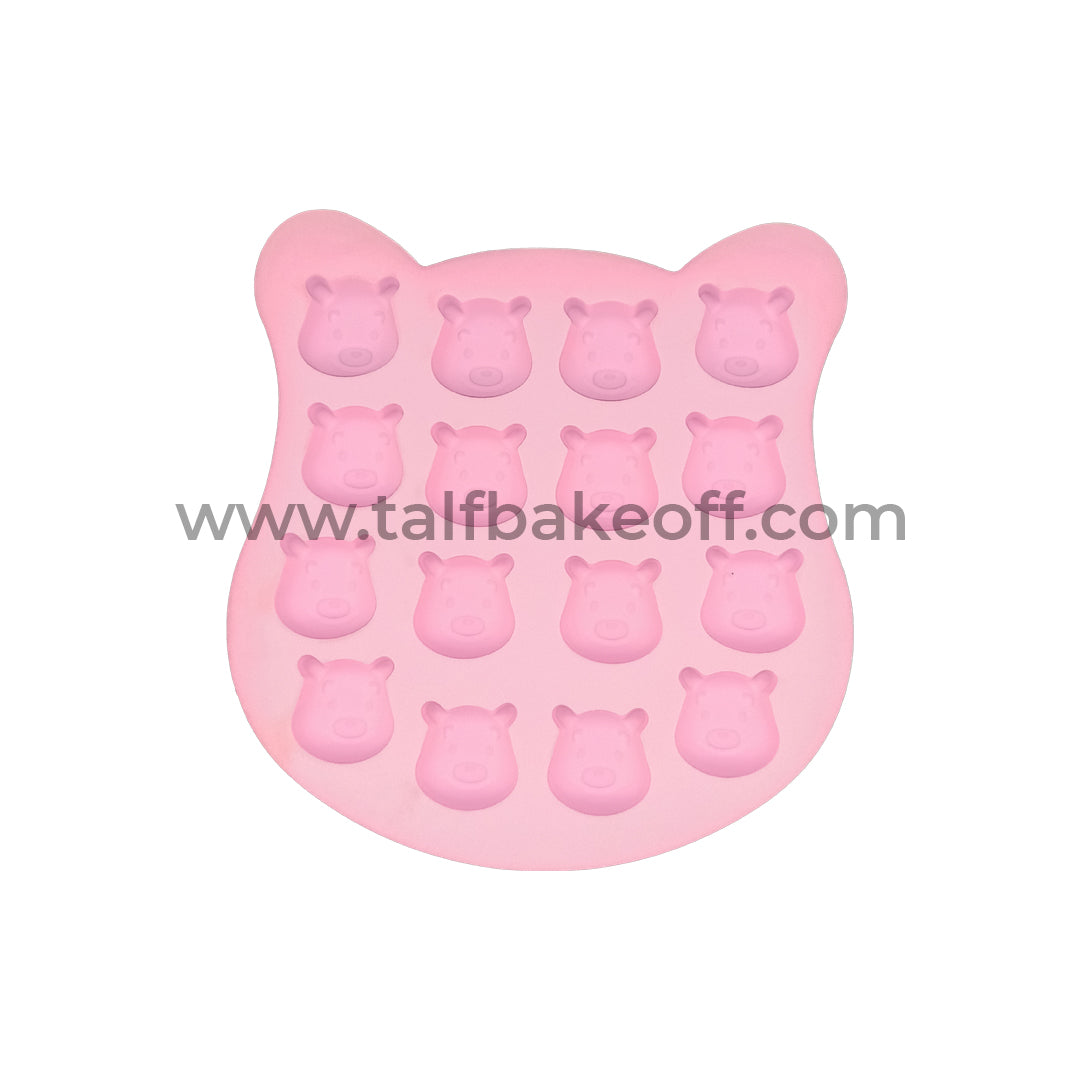 Pink Winnie The Pooh Bear Silicone Mold 16 Cavity