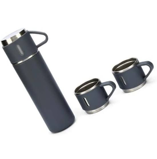 Vaccum Insulated Flask 500ml, Double Wall Stainless Steel Thermal Bottle with Lid 3 Cup for Hot & Cold Drink Water, Tea, Coffee Travel Mug Thermos