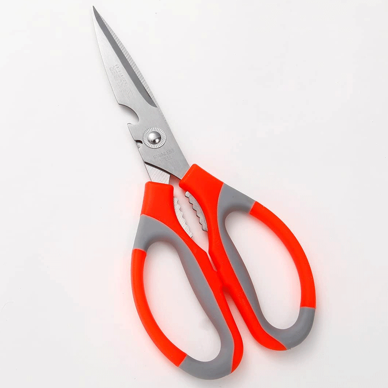 K024 Kitchen Scissors - |High Grade Stainless Steel Blades / Precision Ground Edge / Orange