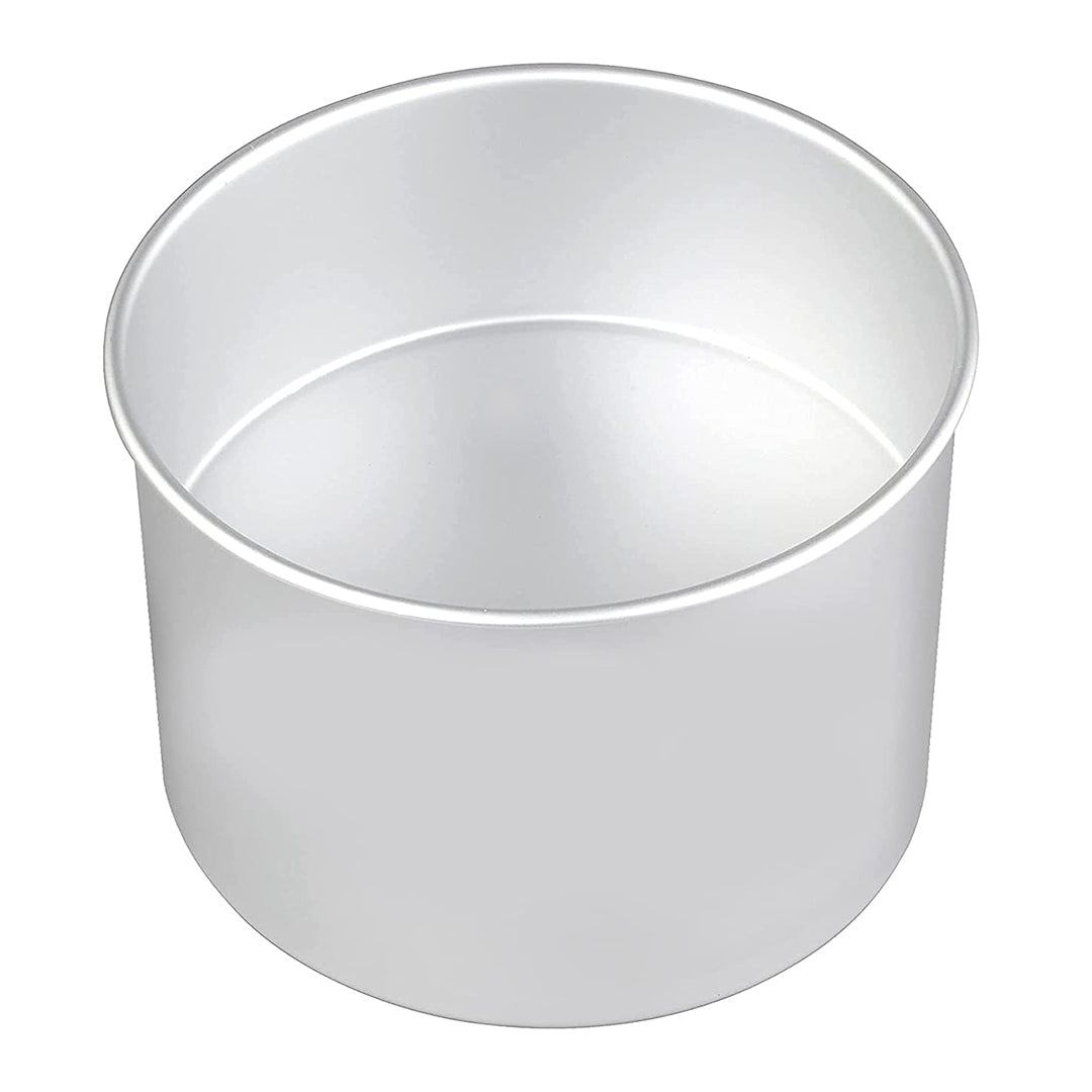 Round Aluminium Cake Mould for Oven - 8 Inch Diameter: 4 inch Depth